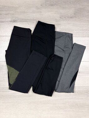 Bundle of 3 Leggings Head & Pheel Womens Mesh Black XS